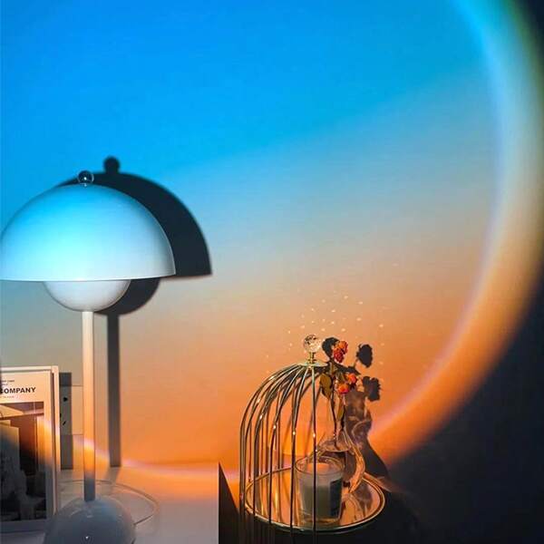

1pc Led Coastline Sunset Light, Baby blue