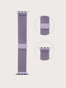 米蘭金屬磁性防水一體式錶帶 相容蘋果1-9代 - 淡紫色 - 查看 4