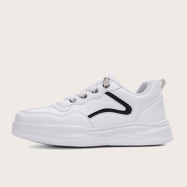 

Boys Minimalist Lace Up Front Skate Shoes, White