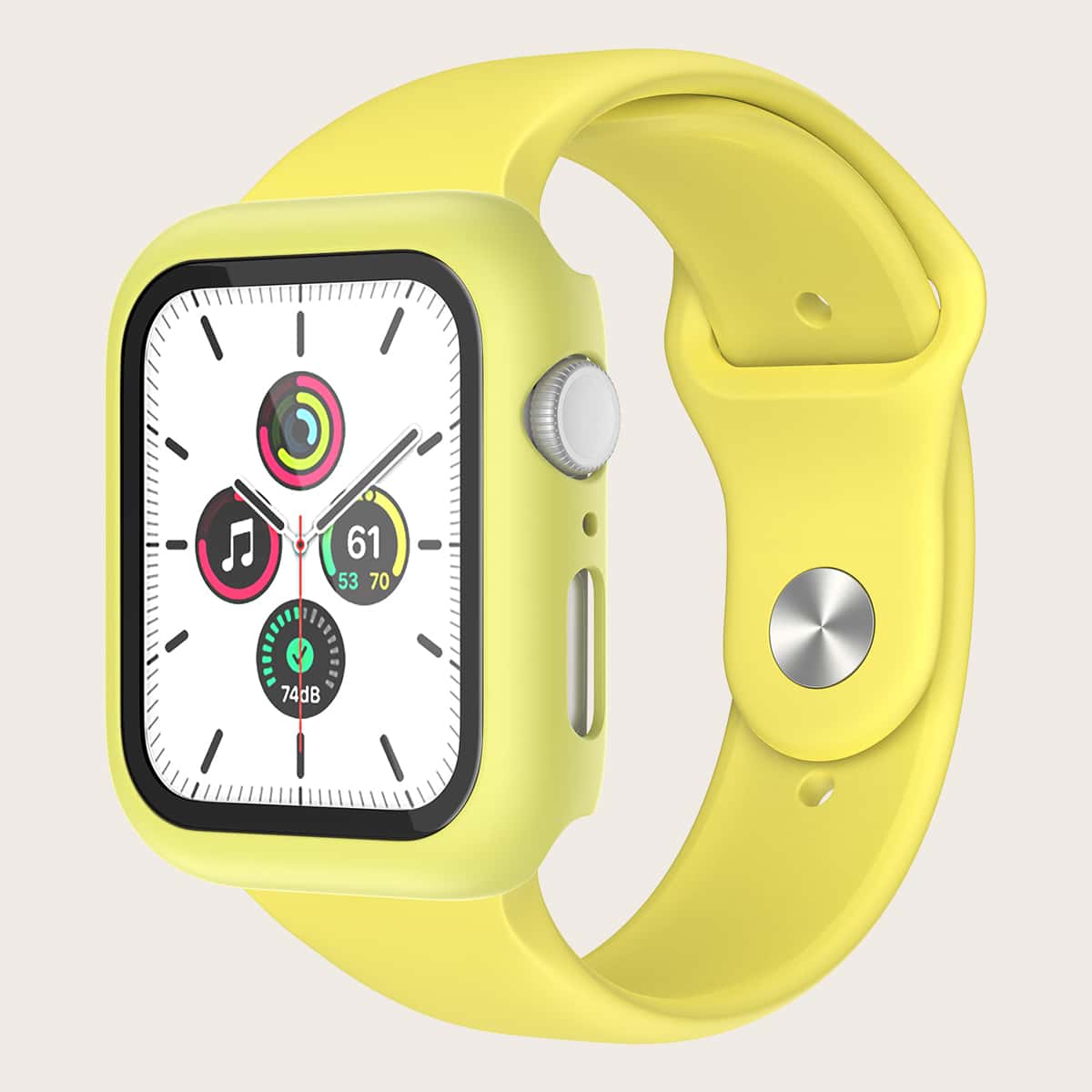 

2 In 1 Silicone Watchband & Case For iWatch, Yellow
