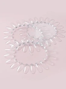 Transparent False Nail Flower Wheel Display Board Nail Practice Tips Polish Color Template Nails Art Tools Nail Art Practice Supplies Home Diy,Nail Supplies,Nail Tools,Nail Art Tools,Back To School,Nails,Nail Tools For Press On Nails - Clear - View 3