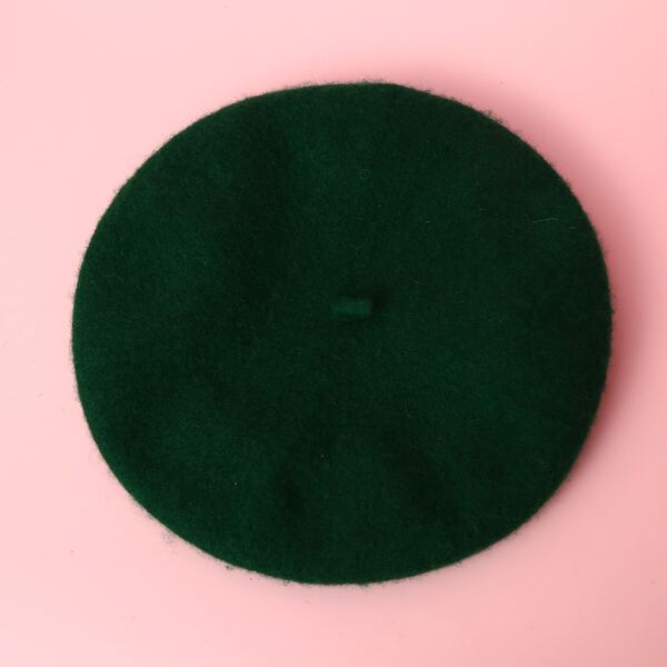 

Chain Decor Beret, Green