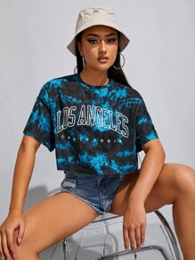 Muchica 落肩字母圖案紮染T恤 - 彩色 - 查看 3