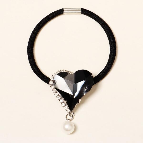 

Faux Pearl Decor Hair Tie, Black