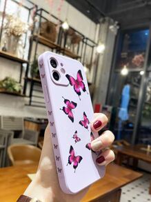 Butterfly Pattern Phone Case - Mauve Purple - View 1
