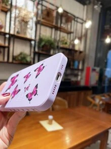Butterfly Pattern Phone Case - Mauve Purple - View 3