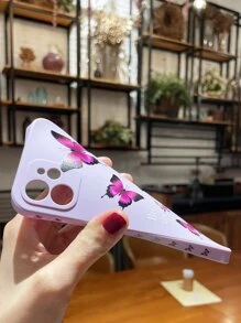 Butterfly Pattern Phone Case - Mauve Purple - View 4
