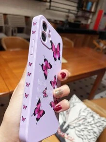 Butterfly Pattern Phone Case - Mauve Purple - View 5