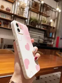Ốp Điện Thoại Họa Tiết Trái Tim Tương Thích Với IPhone 11,IPhone 13,IPhone 14 Pro Max - Hồng - Xem 1