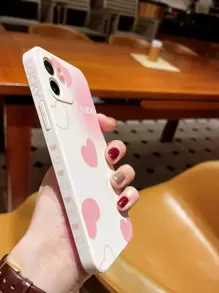 Ốp Điện Thoại Họa Tiết Trái Tim Tương Thích Với IPhone 11,IPhone 13,IPhone 14 Pro Max - Hồng - Xem 3