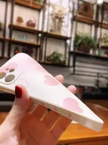 Ốp Điện Thoại Họa Tiết Trái Tim Tương Thích Với IPhone 11,IPhone 13,IPhone 14 Pro Max - Hồng - Xem 4
