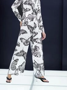 SHEIN Unity Butterfly Print Pants