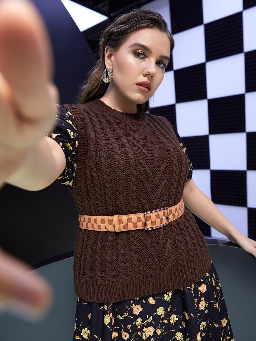 Cinturón hebilla geométrica - Marrón - Ver 1