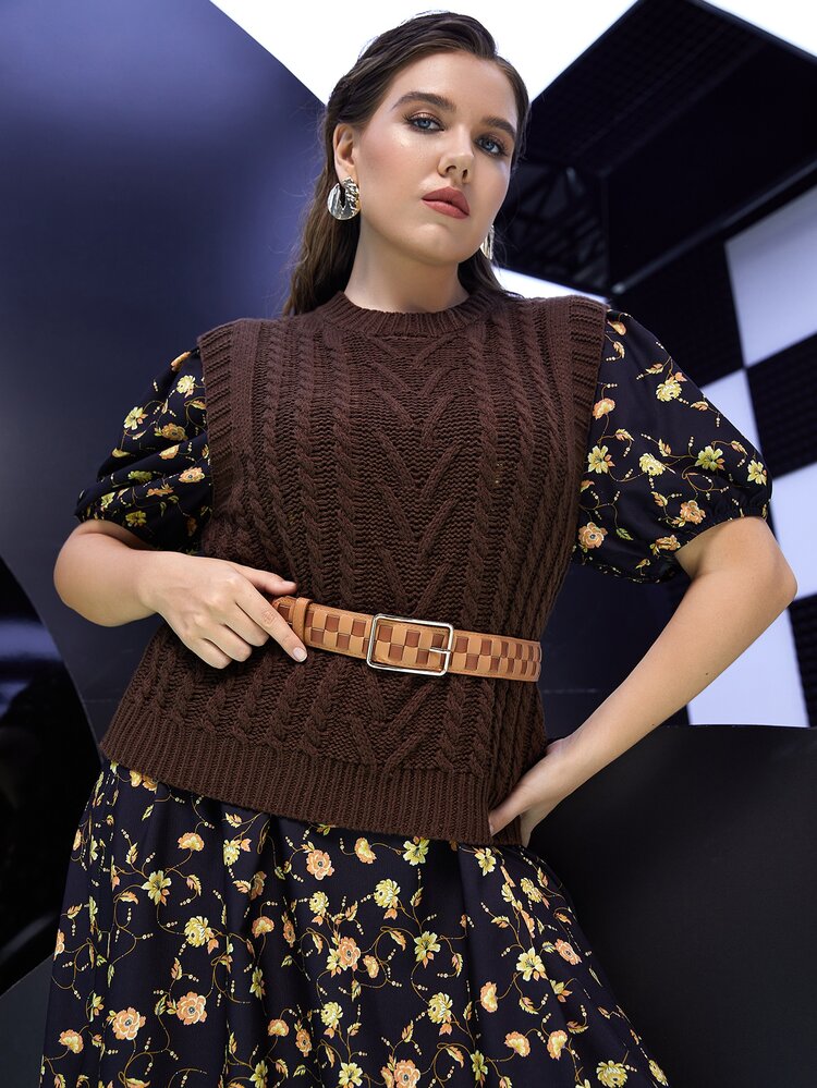 Geo Buckle Belt - Brown - View 4