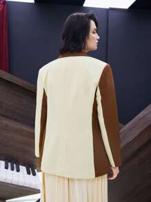 Mulvari Plus Two Tone Lapel Neck Blazer In Fall/Winter - Multicolor - View 2