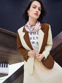 Mulvari Plus Two Tone Lapel Neck Blazer In Fall/Winter - Multicolor - View 5