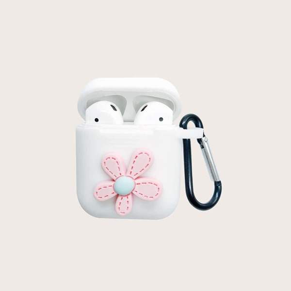 

Чехол для Airpods с цветком, Белый
