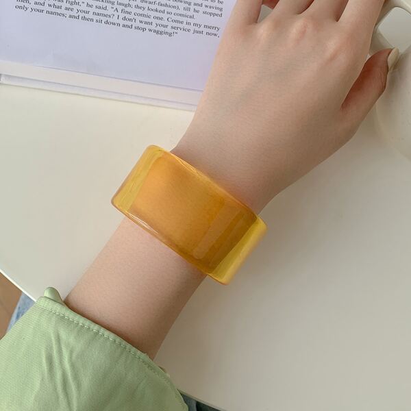 

Clear Resin Bangle, Yellow