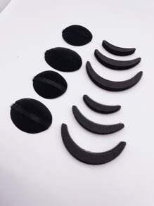 10 piezas set bases de volumen de esponja para el cabello, inserciones de Bump It Up, herramienta para peinar el cabello, moño de esponja para el cabello, accesorios para mujeres y niñas, peinados de bricolaje (negro)