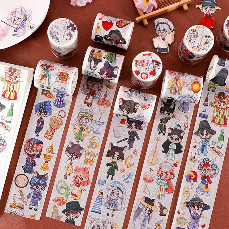 

1roll Cartoon Graphic Random Washi Tape, Multicolor