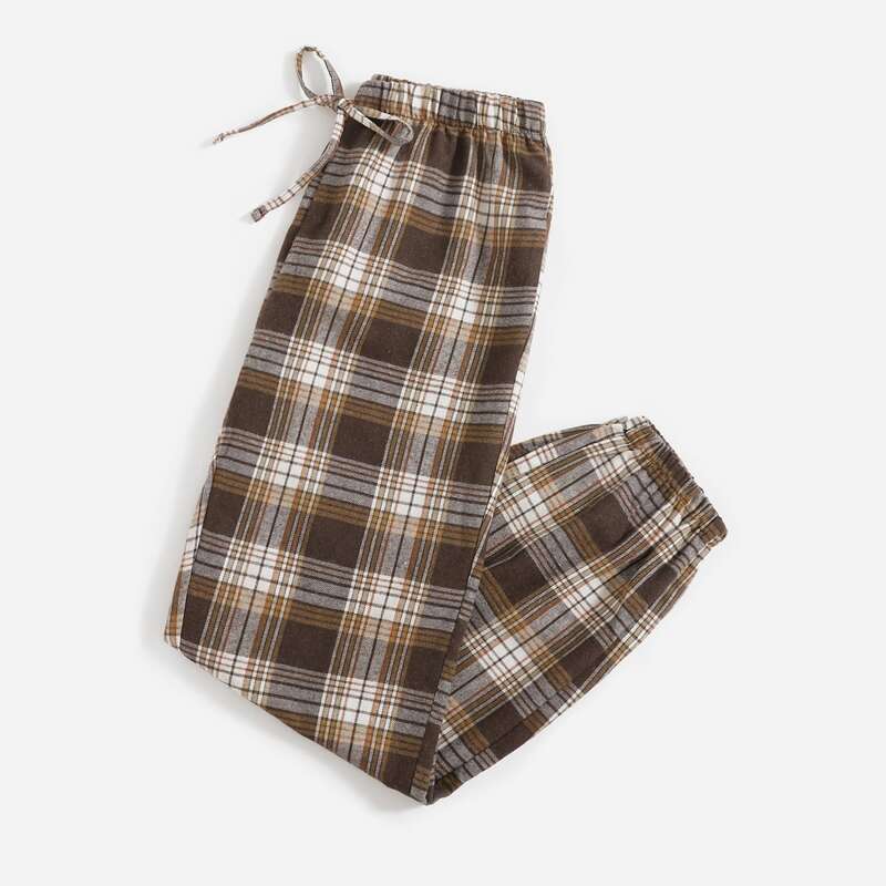 

Plaid Print Drawstring Pants, Multicolor