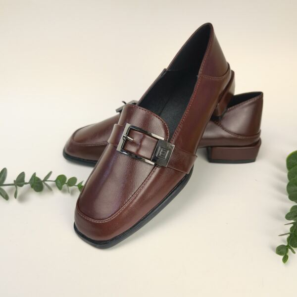 

Minimalist Buckle Detail Loafers, Chocolate brown