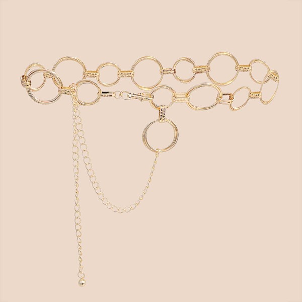 

Round Decor Chain Belt, Gold