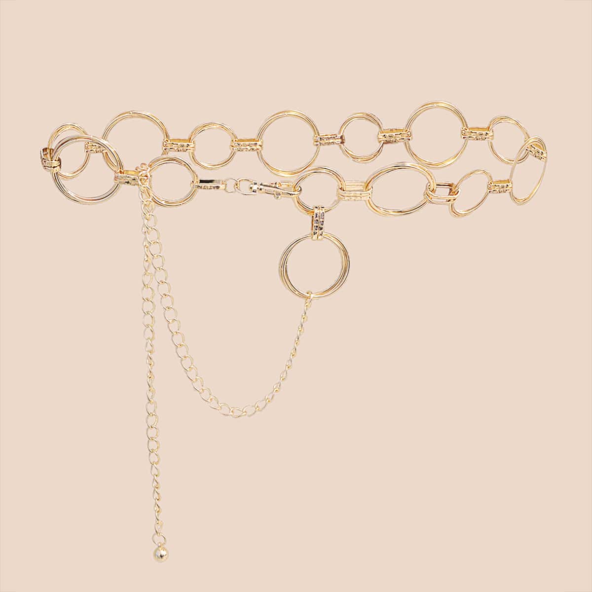 

Round Decor Chain Belt, Gold