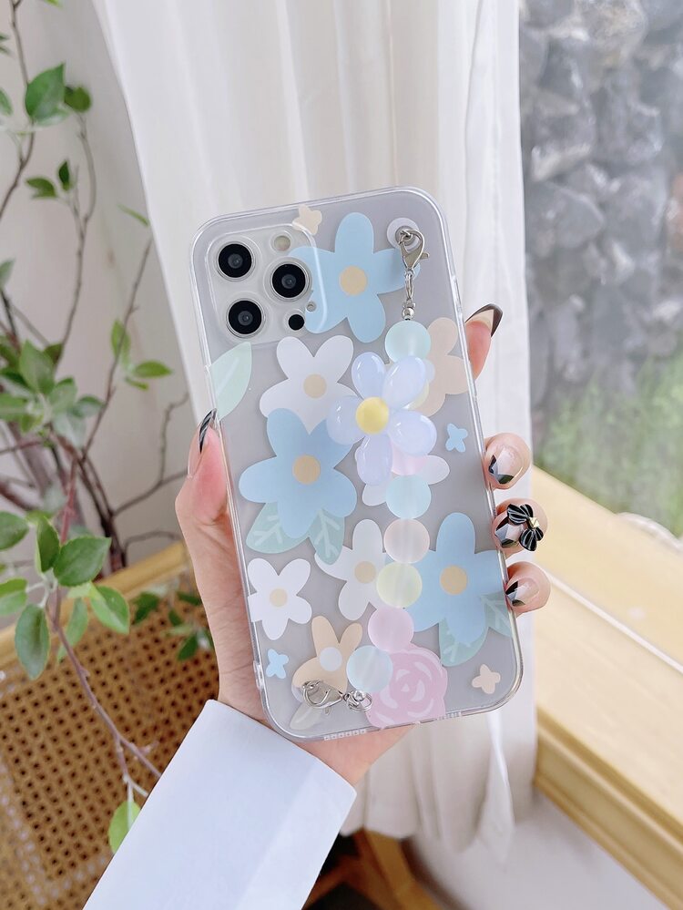 Ốp điện thoại đính hạt hoa màu xanh dương mùa hè, tương thích với iPhone 11/12/13/14/15 Pro Max, phiên bản quốc tế, không phải phiên bản nội địa. - Nhiều màu - Xem 4