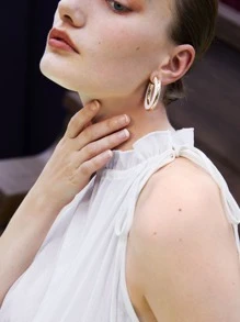 SHEIN Unity 荷葉邊小立領背心上衣