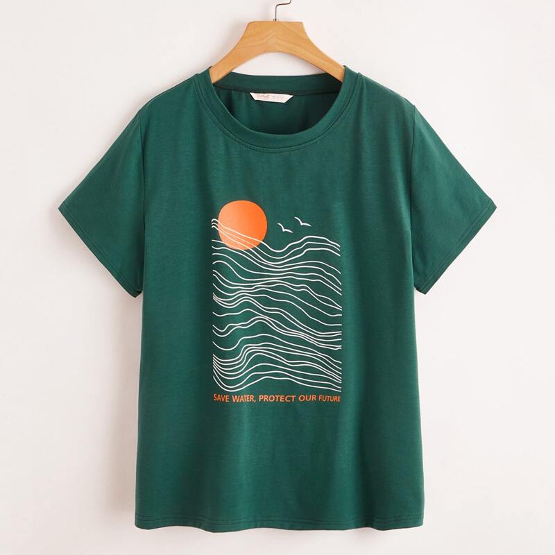 

Guys Letter Graphic Tee, Green