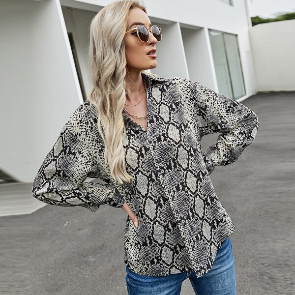 

Snakeskin Print Blouse, Multicolor