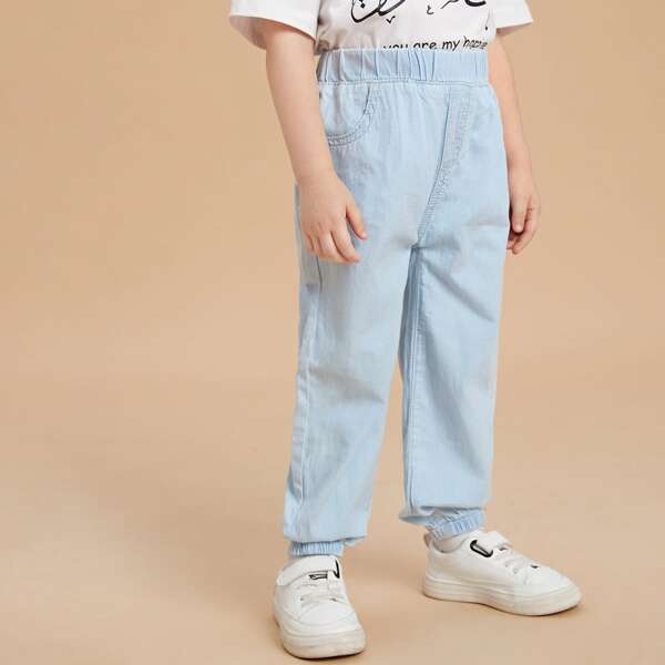 

Toddler Girls Slant Pocket Jeans, Light wash