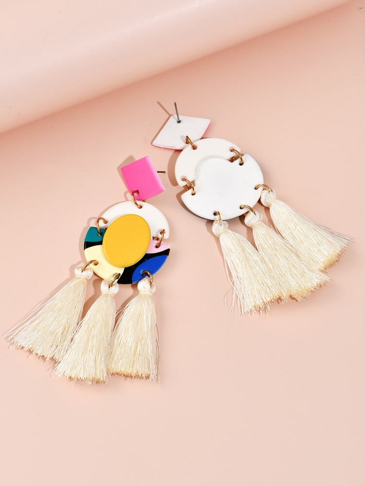 流蘇耳墜 - 彩色 - 查看 3