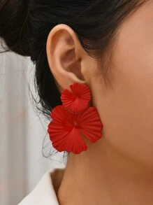 Flower Design Earrings Valentines,Mom,Mother,Mother's Day,Gift - Red - View 1