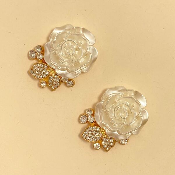 

2pcs Flower Design DIY Jewelry Accessory, Gold