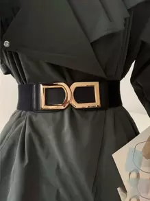 Plain Elastic Belt - Black - View 1