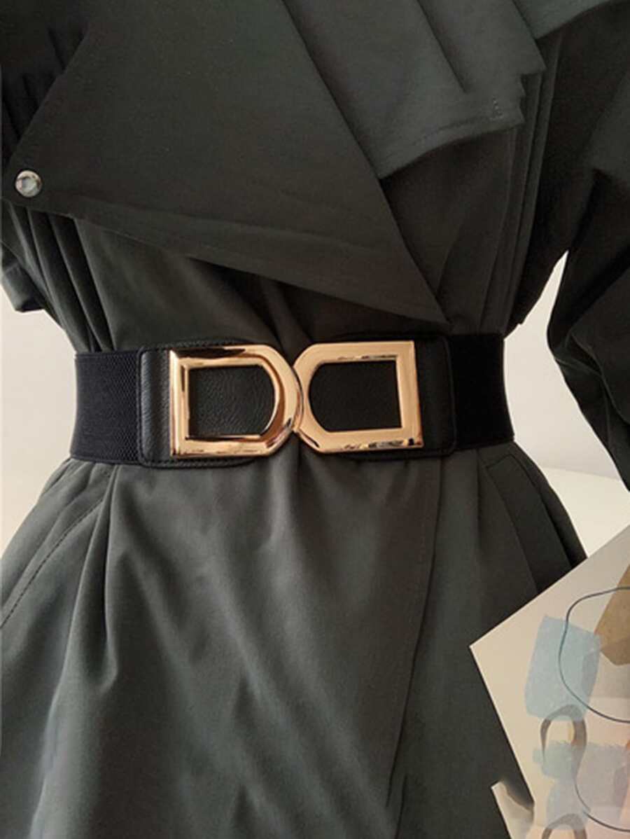 Plain Elastic Belt - Black - View 1