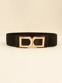 Plain Elastic Belt - Black - View 2
