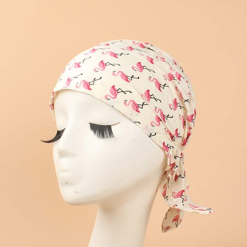 

Flamingo Print Hat, White