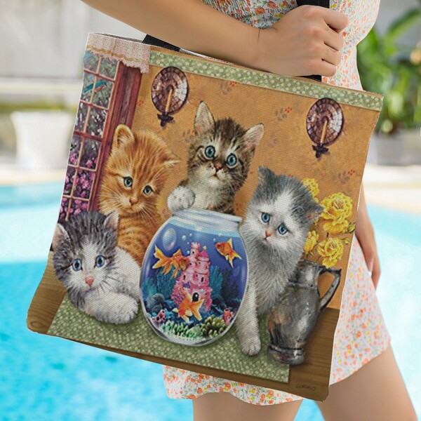 

Сумка-шопер с мультипликационным узором, Многоцветный