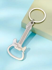 男士樂器設計鑰匙圈 - 銀色 - 查看 2