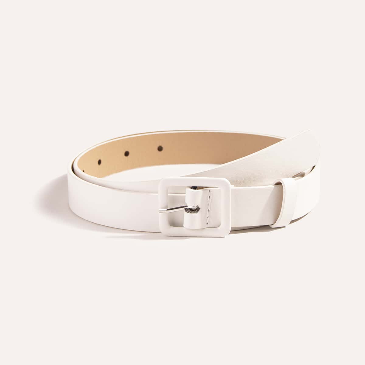 

Simple Buckle Belt, White