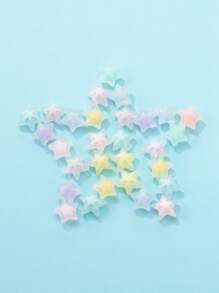 1 hộp Kẹo & Hoa & Ngôi Sao & Thỏ Hạt Acrylic mờ và trong suốt - Nhiều màu - Xem 4