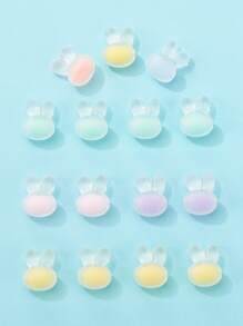 1 hộp Kẹo & Hoa & Ngôi Sao & Thỏ Hạt Acrylic mờ và trong suốt - Nhiều màu - Xem 5