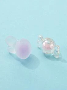 1 hộp Kẹo & Hoa & Ngôi Sao & Thỏ Hạt Acrylic mờ và trong suốt - Nhiều màu - Xem 6