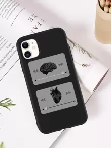 Brain With Heart Pattern Phone Case Compatible With IPhone 11,IPhone 13,IPhone 14 Pro Max