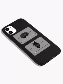 Brain With Heart Pattern Phone Case Compatible With IPhone 11,IPhone 13,IPhone 14 Pro Max