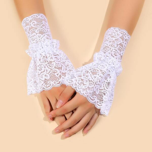 

Lace Fake Cuff, White