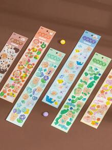 2 piezas Pegatina con estampado de oso de dibujos animados al azar - Multicolor - Ver 1